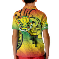 Hawaii Flag Day Kid Polo Shirt Kanaka Maoli With Kakau Polynesian Pattern LT14