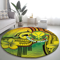 Hawaii Flag Day Round Carpet Kanaka Maoli With Kakau Polynesian Pattern