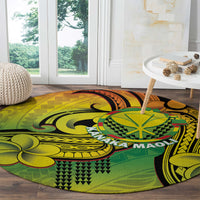Hawaii Flag Day Round Carpet Kanaka Maoli With Kakau Polynesian Pattern