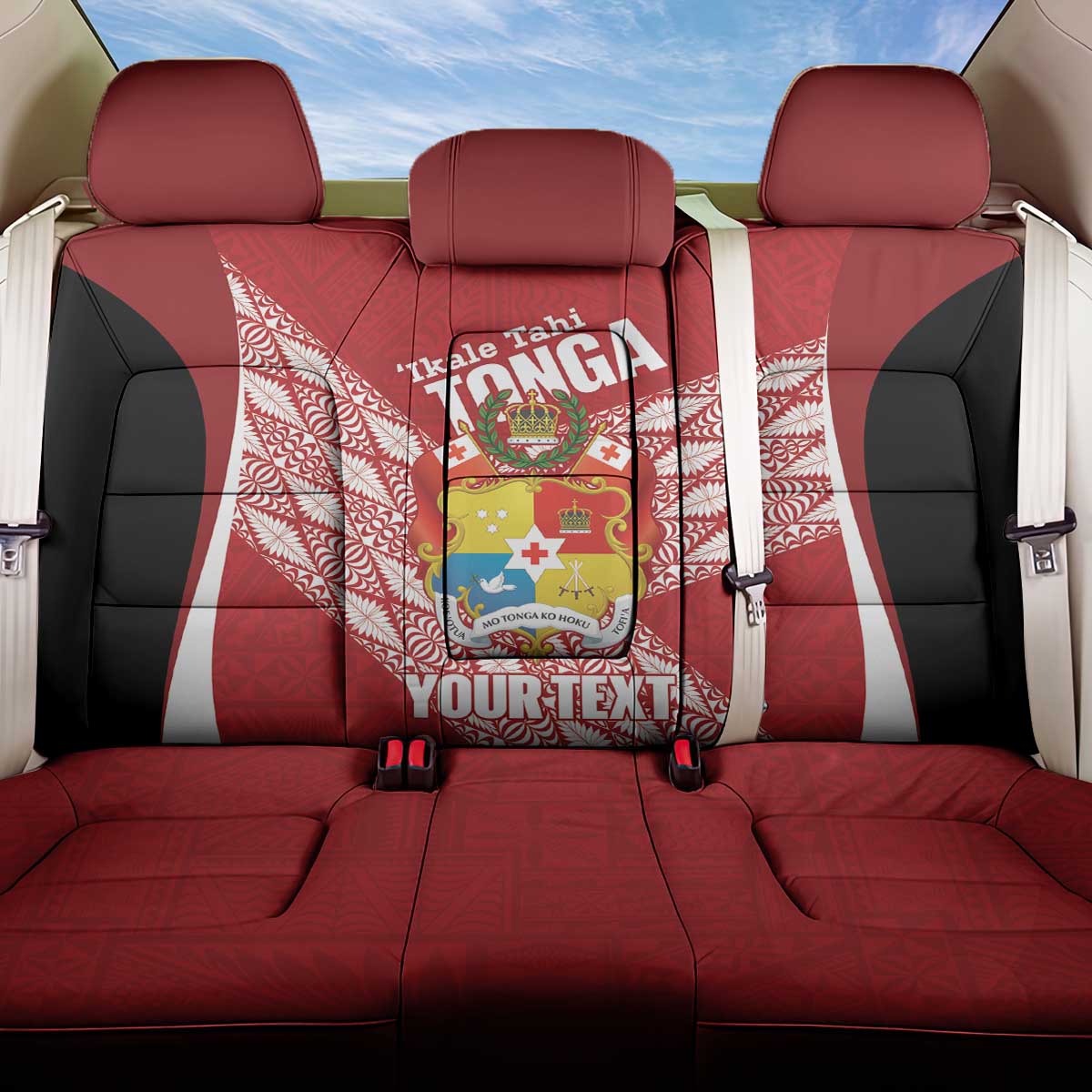 Tonga Rugby Custom Back Car Seat Cover Go ʻIkale Tahi Go Tongan Tapa Cloth