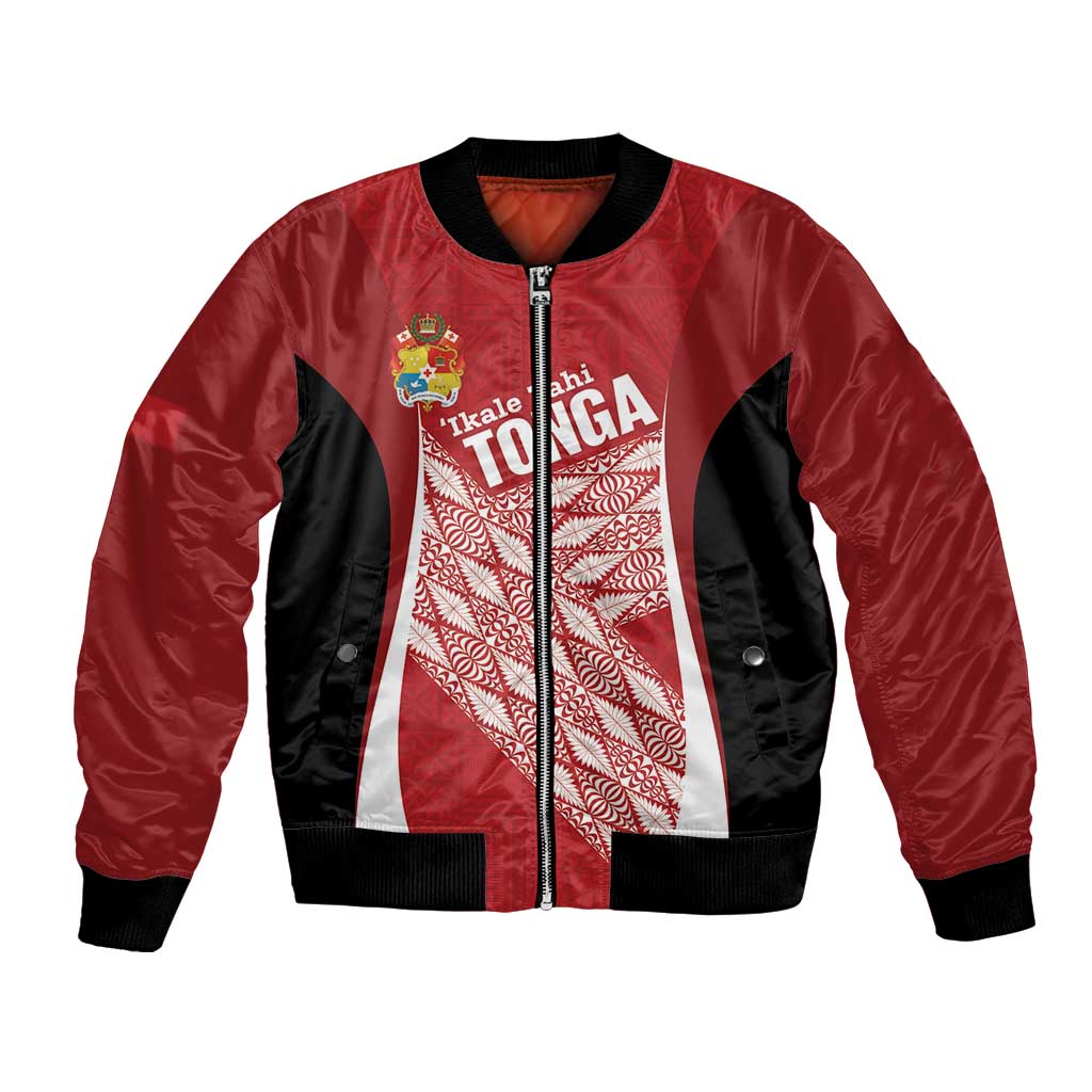 Tonga Rugby Custom Bomber Jacket Go ʻIkale Tahi Go Tongan Tapa Cloth