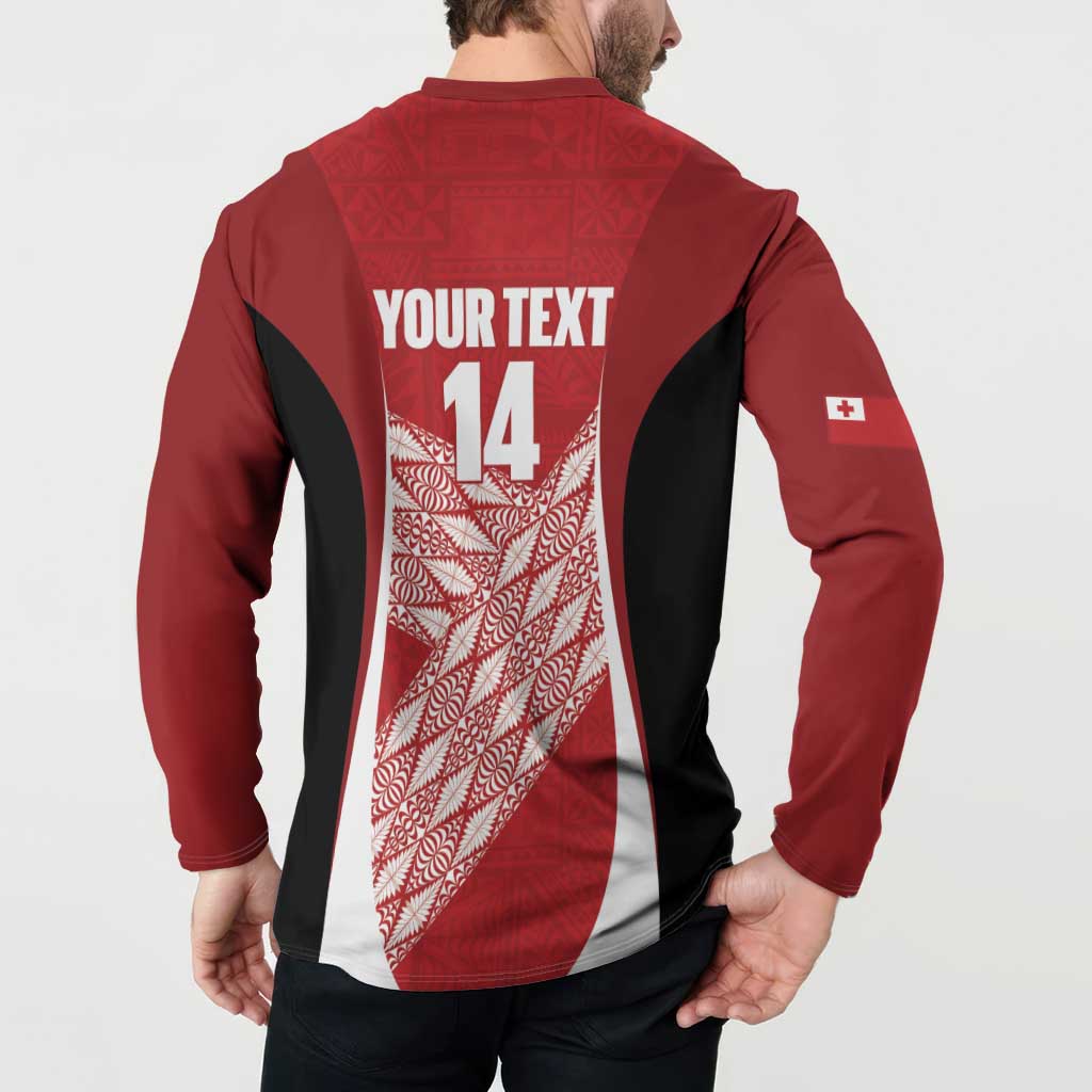 Tonga Rugby Custom Button Sweatshirt Go ʻIkale Tahi Go Tongan Tapa Cloth