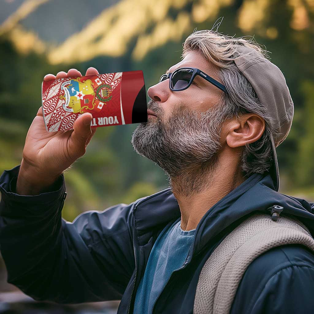 Tonga Rugby Custom 4 in 1 Can Cooler Tumbler Go ʻIkale Tahi Go Tongan Tapa Cloth