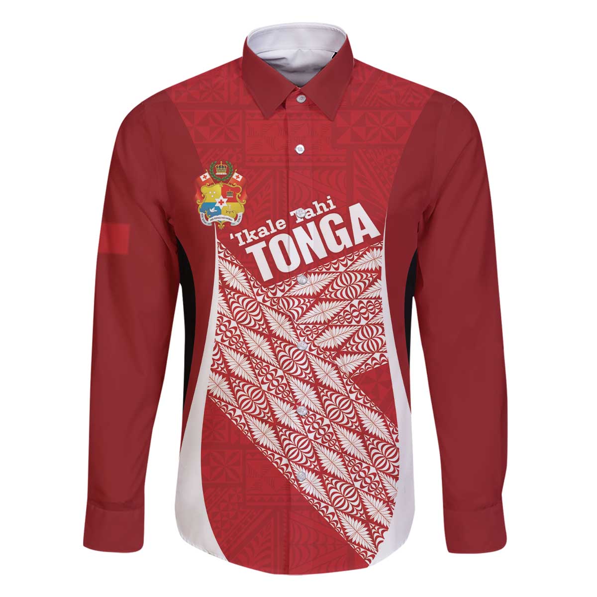 Tonga Rugby Custom Family Matching Off The Shoulder Long Sleeve Dress and Hawaiian Shirt Go ʻIkale Tahi Go Tongan Tapa Cloth