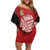 Tonga Rugby Custom Family Matching Off Shoulder Short Dress and Hawaiian Shirt Go ʻIkale Tahi Go Tongan Tapa Cloth
