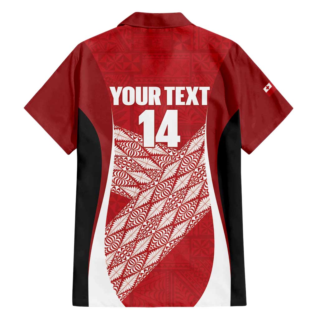 Tonga Rugby Custom Family Matching Short Sleeve Bodycon Dress and Hawaiian Shirt Go ʻIkale Tahi Go Tongan Tapa Cloth