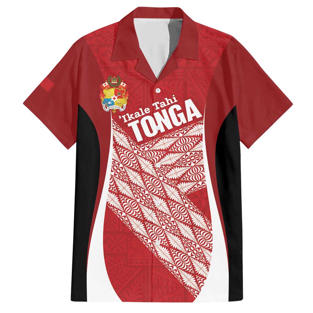 Tonga Rugby Custom Hawaiian Shirt Go ʻIkale Tahi Go Tongan Tapa Cloth
