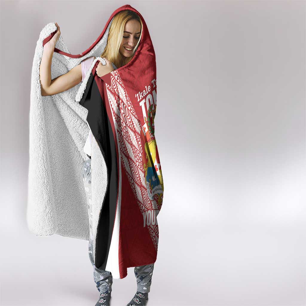 Tonga Rugby Custom Hooded Blanket Go ʻIkale Tahi Go Tongan Tapa Cloth