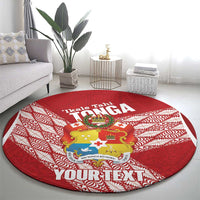 Tonga Rugby Custom Round Carpet Go ʻIkale Tahi Go Tongan Tapa Cloth