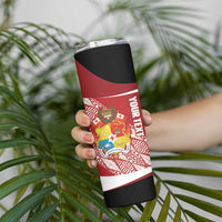 Tonga Rugby Custom Skinny Tumbler Go ʻIkale Tahi Go Tongan Tapa Cloth
