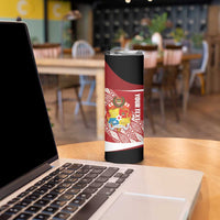 Tonga Rugby Custom Skinny Tumbler Go ʻIkale Tahi Go Tongan Tapa Cloth