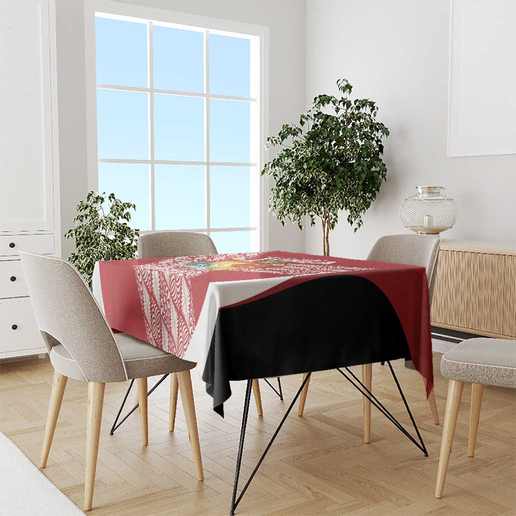 Tonga Rugby Custom Tablecloth Go ʻIkale Tahi Go Tongan Tapa Cloth