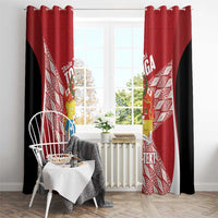 Tonga Rugby Custom Window Curtain Go ʻIkale Tahi Go Tongan Tapa Cloth