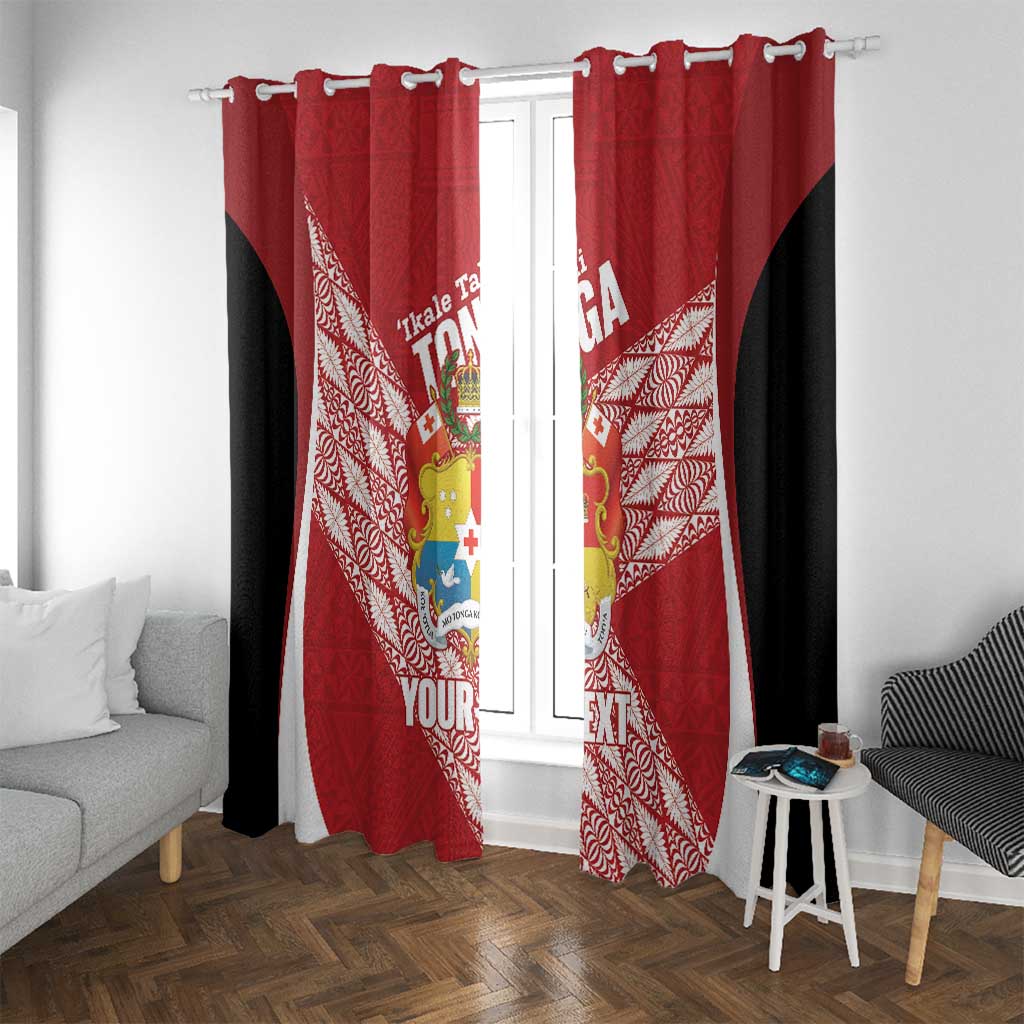 Tonga Rugby Custom Window Curtain Go ʻIkale Tahi Go Tongan Tapa Cloth