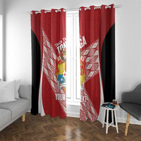 Tonga Rugby Custom Window Curtain Go ʻIkale Tahi Go Tongan Tapa Cloth