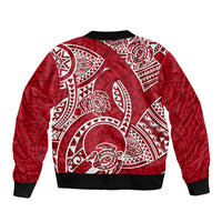 Polynesian Pride Hawaii Bomber Jacket Hawaiian Tribal Honu Red Version LT14 - Polynesian Pride