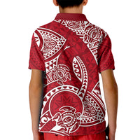 Polynesian Pride Hawaii Kid Polo Shirt Hawaiian Tribal Honu Red Version LT14 - Polynesian Pride
