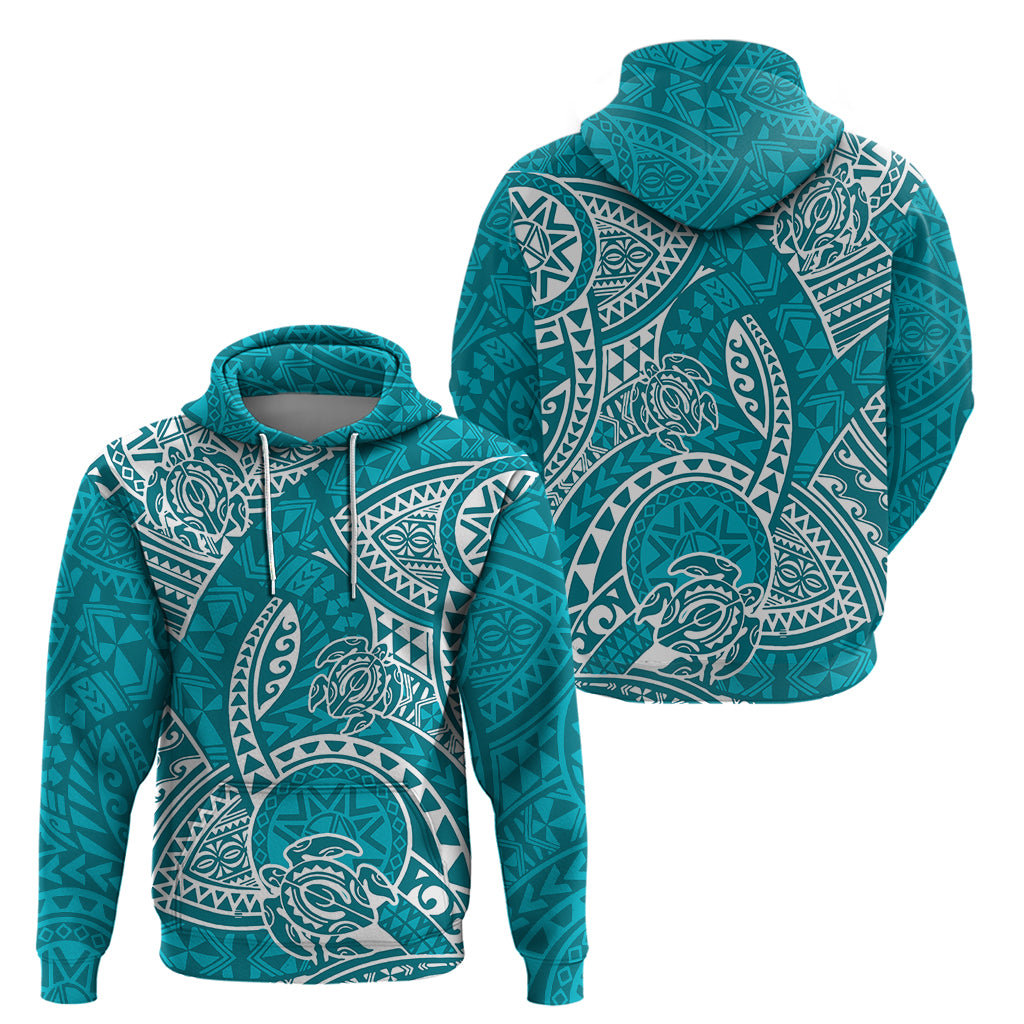 Polynesian Pride Hawaii Hoodiean Tribal Honu Turquoise Version LT14 - Polynesian Pride