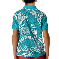 Polynesian Pride Hawaii Kid Polo Shirt Hawaiian Tribal Honu Turquoise Version LT14 - Polynesian Pride