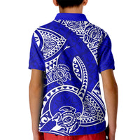 Polynesian Pride Hawaii Kid Polo Shirt Hawaiian Tribal Honu Blue Version LT14 - Polynesian Pride