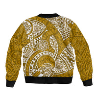 Polynesian Pride Hawaii Bomber Jacket Hawaiian Tribal Honu Gold Version LT14 - Polynesian Pride