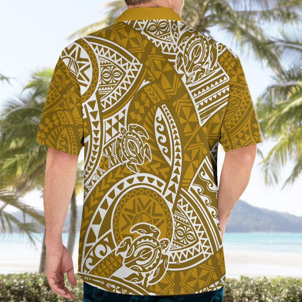 Polynesian Pride Hawaii Hawaiian Shirt Hawaiian Tribal Honu Gold Version LT14 - Polynesian Pride