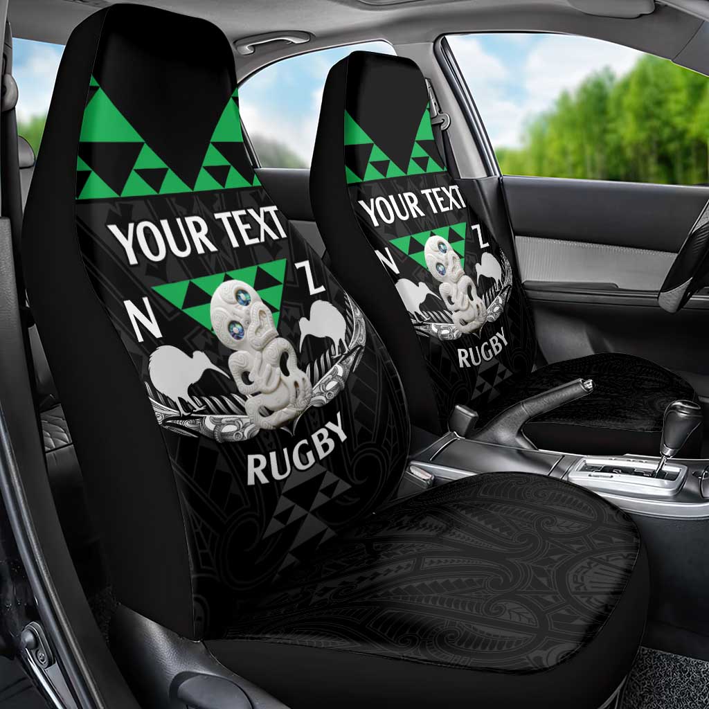 Personalised Aotearoa Rugby Car Seat Cover New Zealand Maori Kete Matauranga Pattern