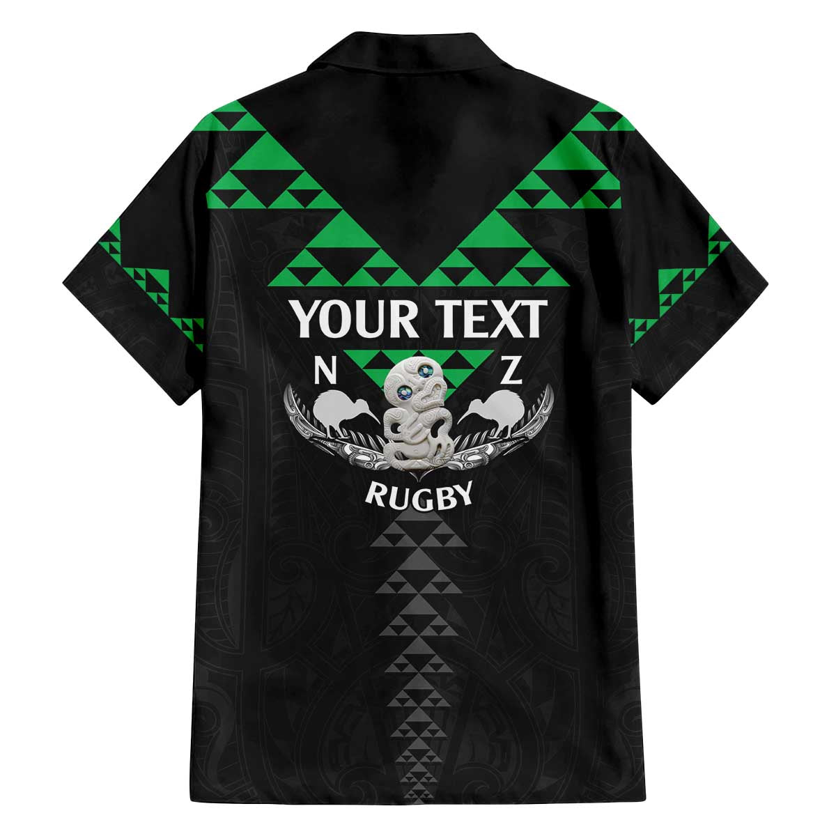 Personalised Aotearoa Rugby Family Matching Off The Shoulder Long Sleeve Dress and Hawaiian Shirt New Zealand Maori Kete Matauranga Pattern