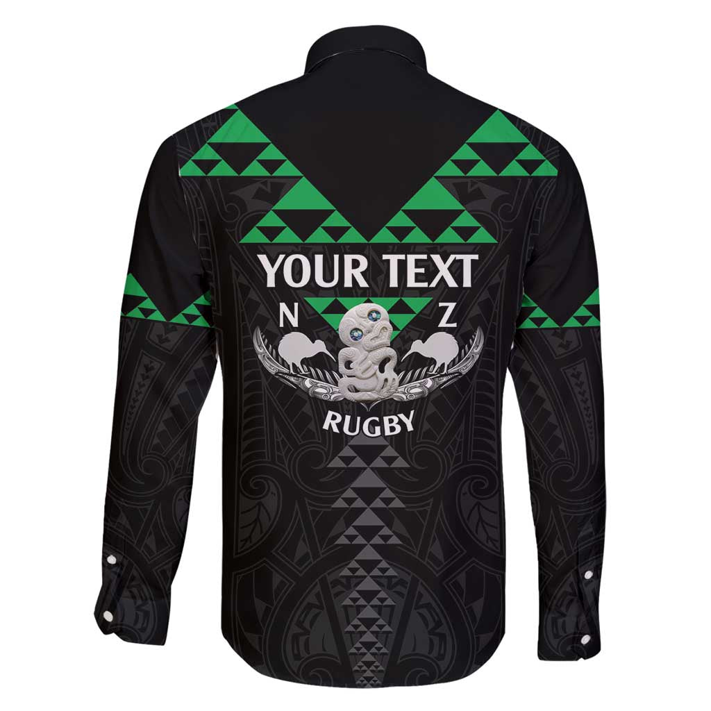 Personalised Aotearoa Rugby Family Matching Off Shoulder Short Dress and Hawaiian Shirt New Zealand Maori Kete Matauranga Pattern LT14 - Polynesian Pride