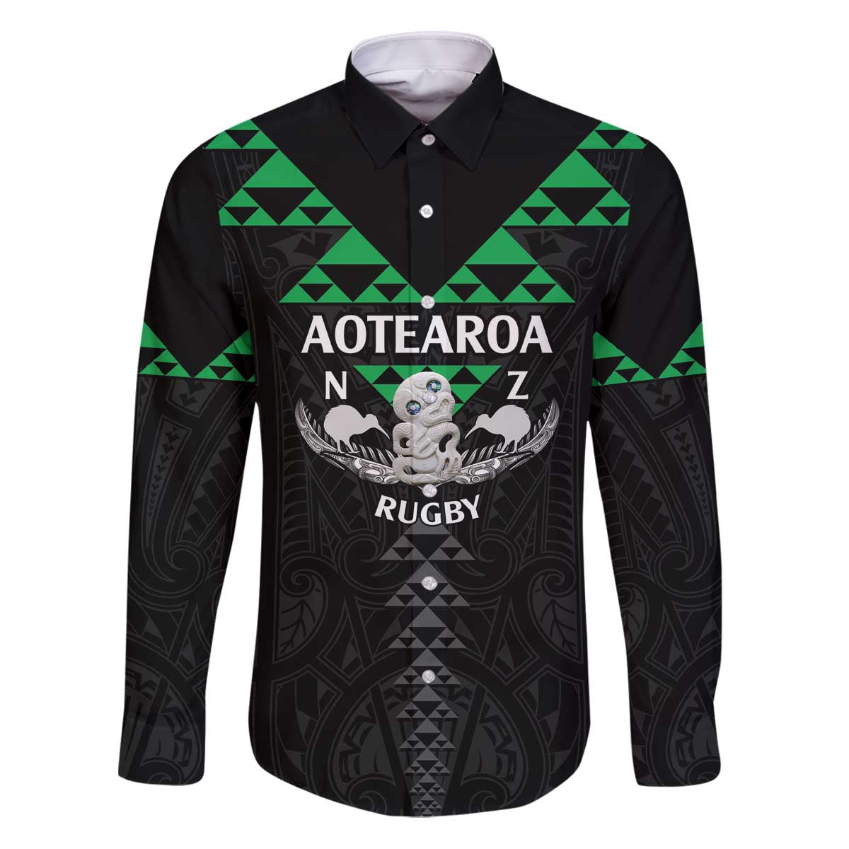 Personalised Aotearoa Rugby Family Matching Puletasi and Hawaiian Shirt New Zealand Maori Kete Matauranga Pattern
