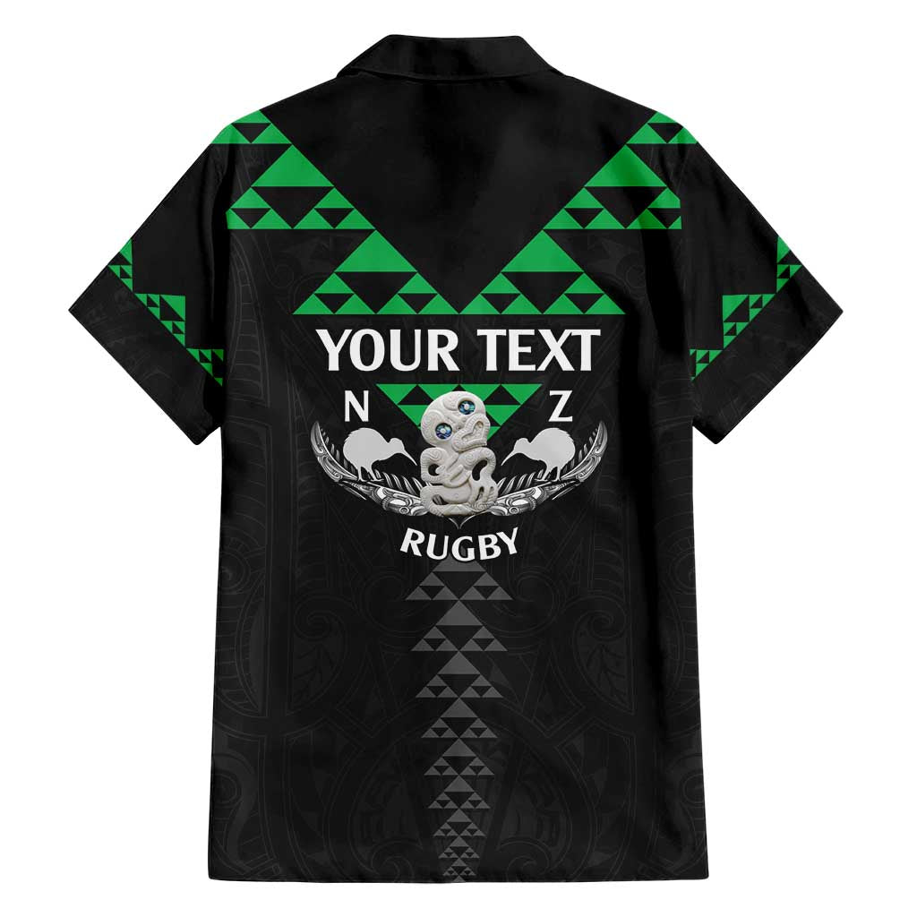 Personalised Aotearoa Rugby Hawaiian Shirt New Zealand Maori Kete Matauranga Pattern