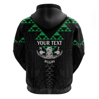 Personalised Aotearoa Rugby Hoodie New Zealand Maori Kete Matauranga Pattern