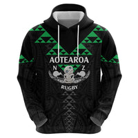 Personalised Aotearoa Rugby Hoodie New Zealand Maori Kete Matauranga Pattern