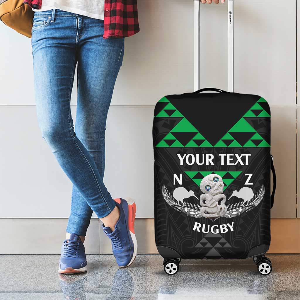 Personalised Aotearoa Rugby Luggage Cover New Zealand Maori Kete Matauranga Pattern LT14 - Polynesian Pride