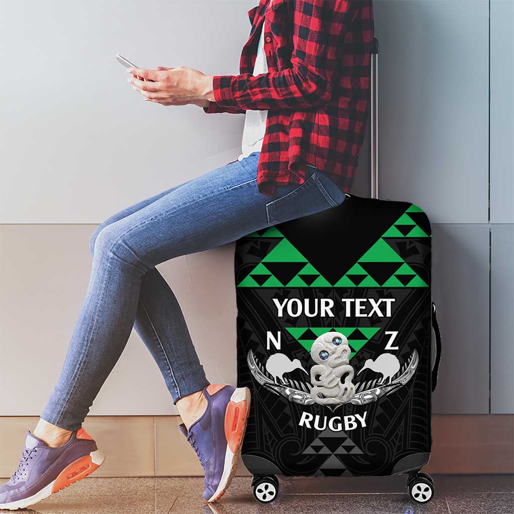 Personalised Aotearoa Rugby Luggage Cover New Zealand Maori Kete Matauranga Pattern LT14 - Polynesian Pride