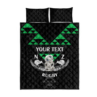 Personalised Aotearoa Rugby Quilt Bed Set New Zealand Maori Kete Matauranga Pattern
