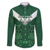 Custom Aotearoa Rugby Family Matching Off The Shoulder Long Sleeve Dress and Hawaiian Shirt New Zealand Maori Kete Poutama Pattern