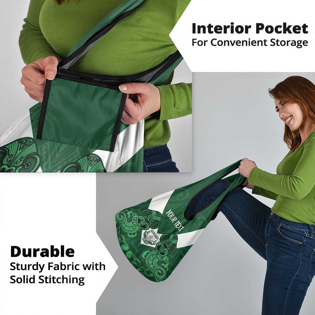 Custom Aotearoa Rugby Grocery Bag New Zealand Maori Kete Poutama Pattern