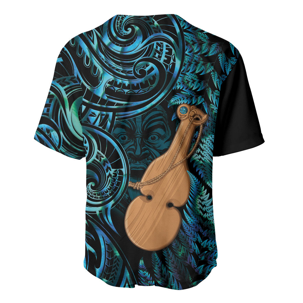 Kotiate New Zealand Baseball Jersey Maori Weapon Paua Shell Haka Fern