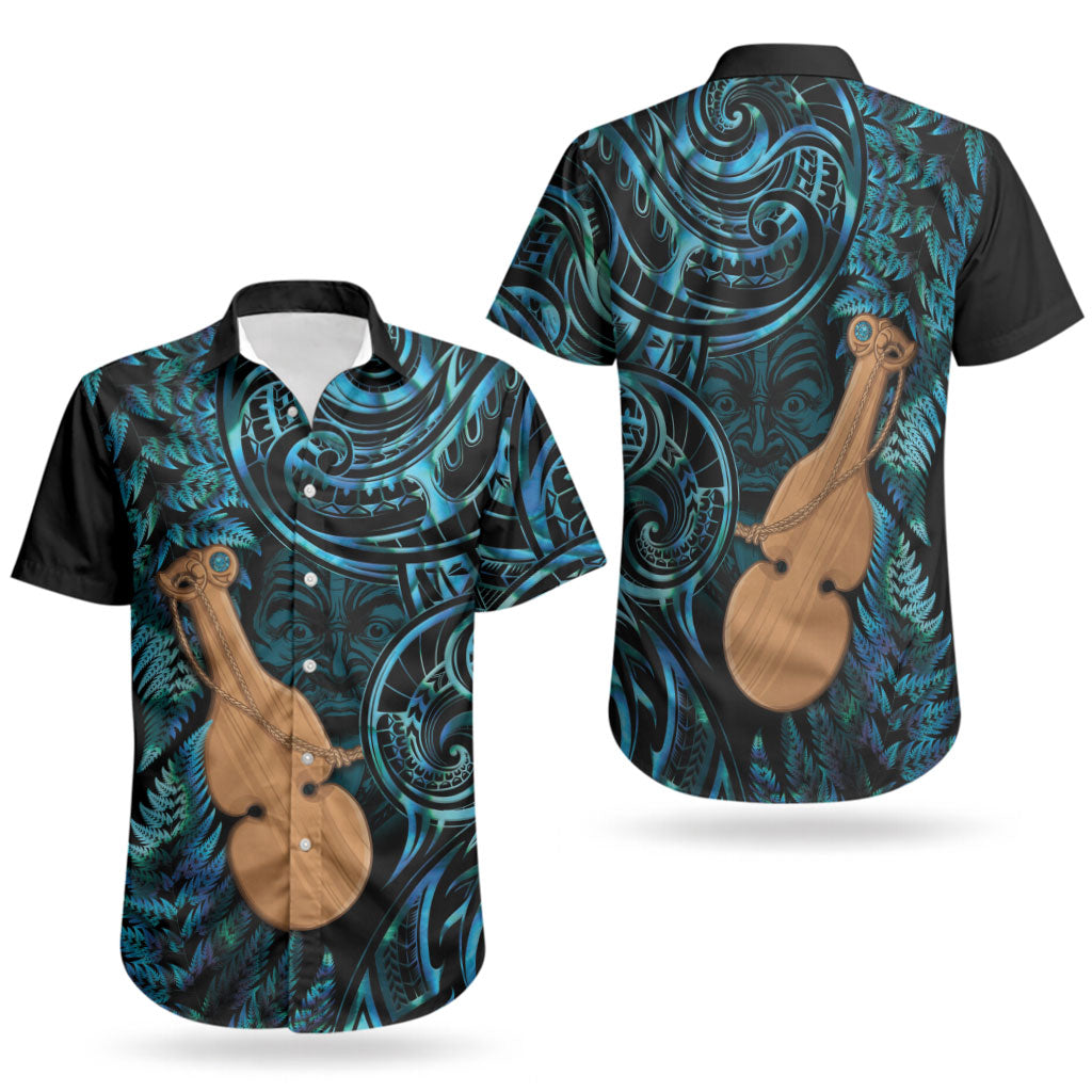 Kotiate New Zealand Couples Matching Off Shoulder Short Dress and Hawaiian Shirt Maori Weapon Paua Shell Haka Fern LT14 - Polynesian Pride
