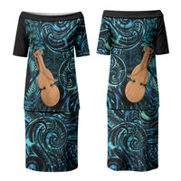 Kotiate New Zealand Couples Matching Puletasi and Long Sleeve Button Shirt Maori Weapon Paua Shell Haka Fern LT14 - Polynesian Pride