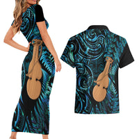 Kotiate New Zealand Couples Matching Short Sleeve Bodycon Dress and Hawaiian Shirt Maori Weapon Paua Shell Haka Fern