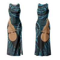 Kotiate New Zealand Couples Matching Tank Maxi Dress and Long Sleeve Button Shirt Maori Weapon Paua Shell Haka Fern LT14 - Polynesian Pride