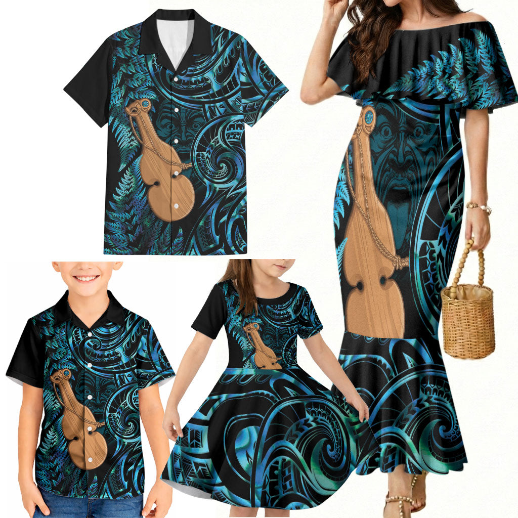 Kotiate New Zealand Family Matching Mermaid Dress and Hawaiian Shirt Maori Weapon Paua Shell Haka Fern LT14 - Polynesian Pride