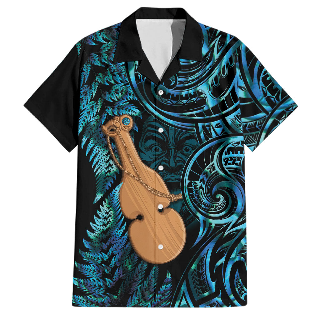 Kotiate New Zealand Family Matching Puletasi and Hawaiian Shirt Maori Weapon Paua Shell Haka Fern