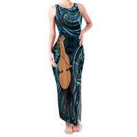 Kotiate New Zealand Family Matching Tank Maxi Dress and Hawaiian Shirt Maori Weapon Paua Shell Haka Fern