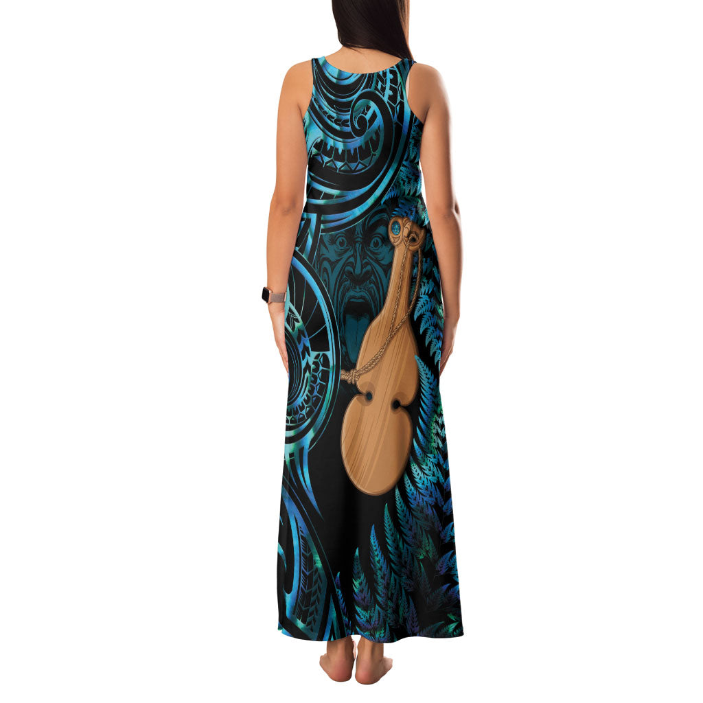 Kotiate New Zealand Family Matching Tank Maxi Dress and Hawaiian Shirt Maori Weapon Paua Shell Haka Fern