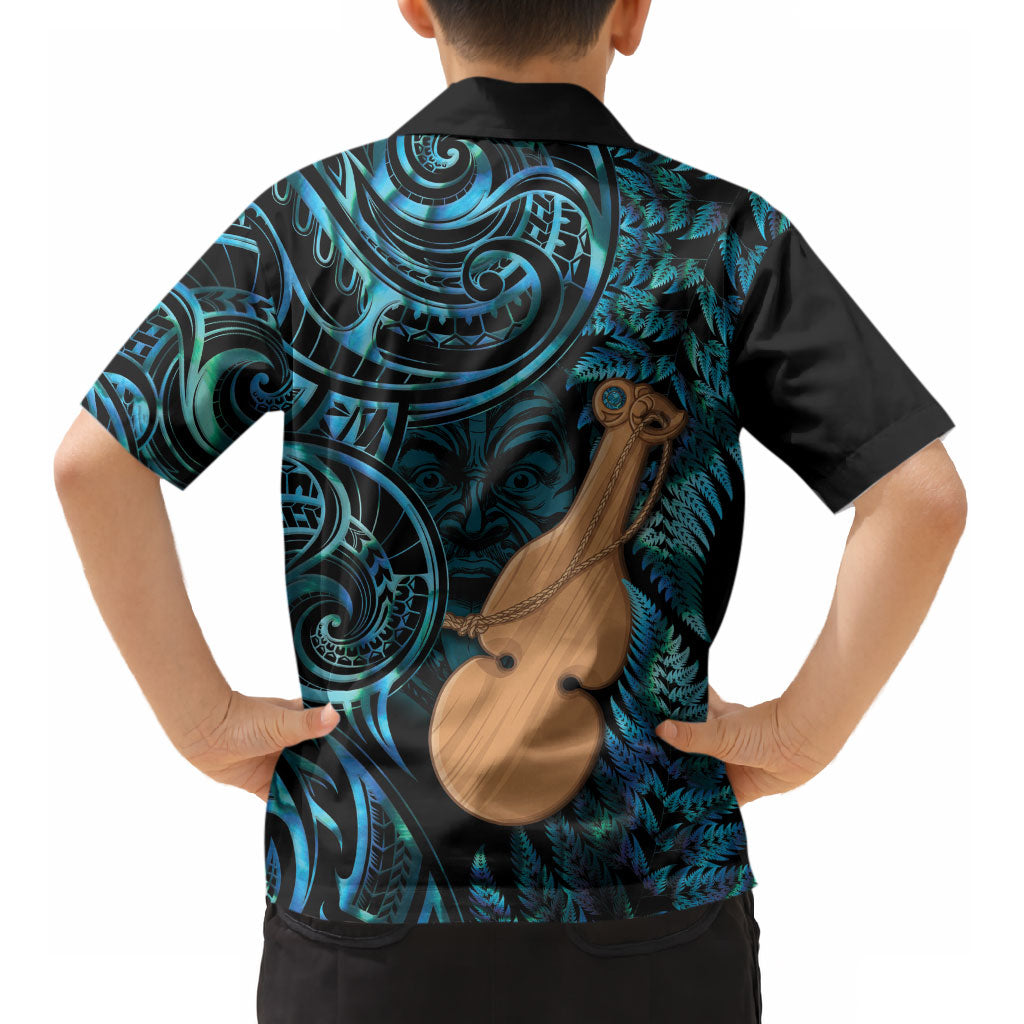 Kotiate New Zealand Kid Hawaiian Shirt Maori Weapon Paua Shell Haka Fern LT14 - Polynesian Pride