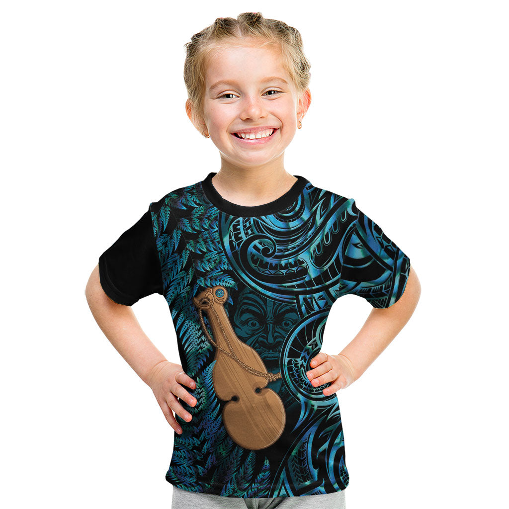 Kotiate New Zealand Kid T Shirt Maori Weapon Paua Shell Haka Fern