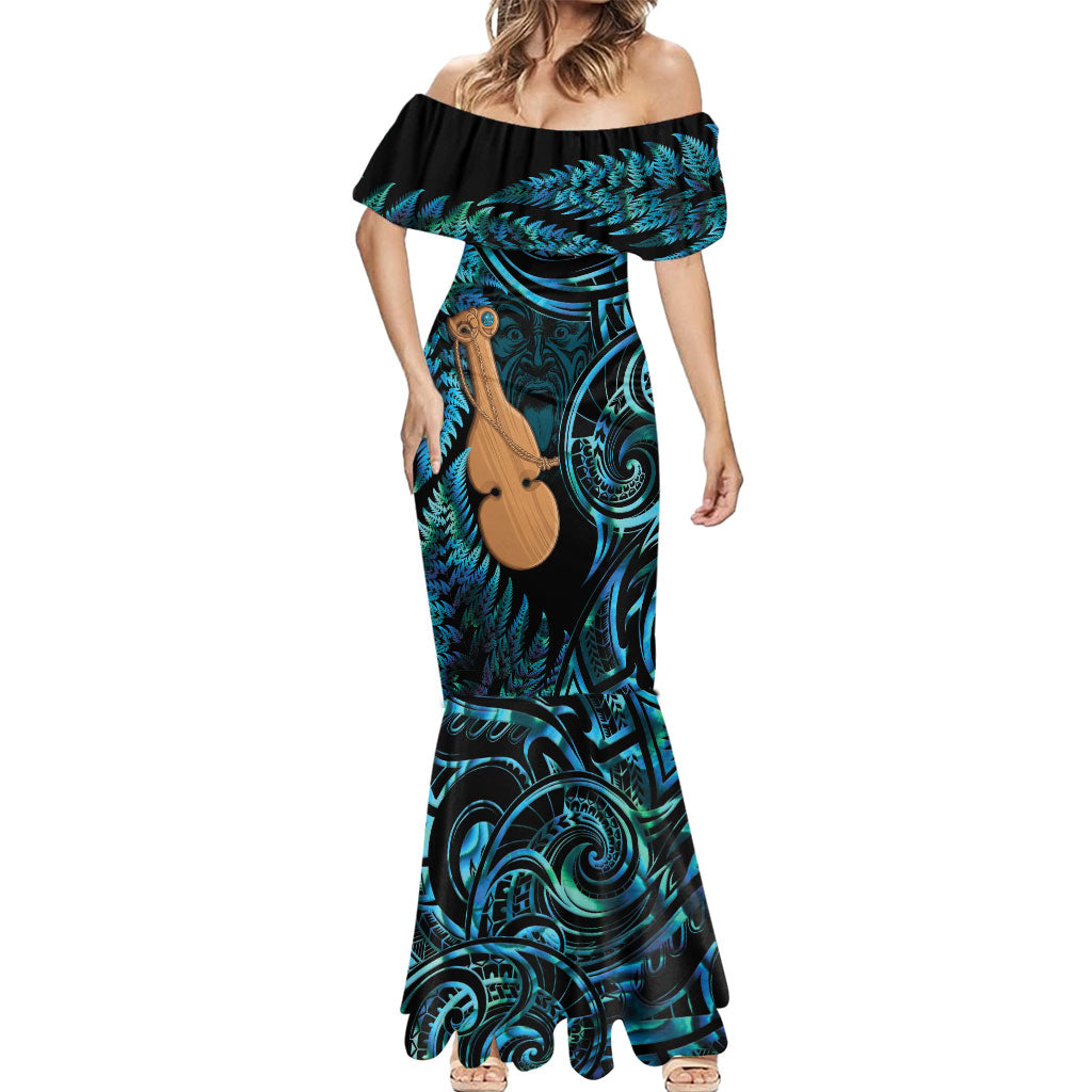 Kotiate New Zealand Mermaid Dress Maori Weapon Paua Shell Haka Fern